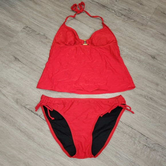 Athena women's red 2 peice tankini swimsuit - Picture 13 of 13